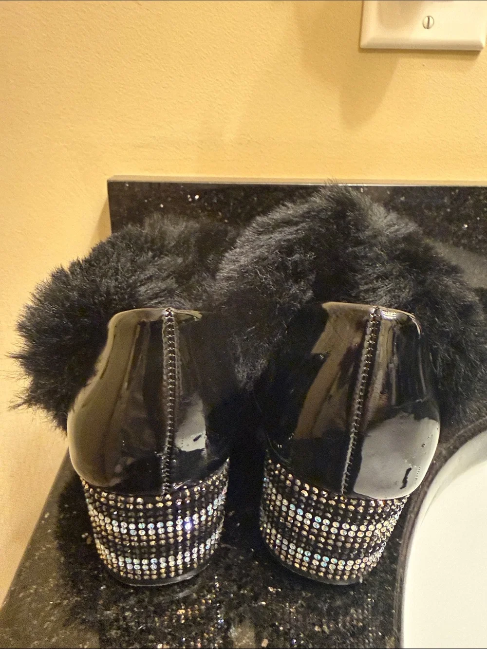 Black Pom-Pom Patent Kids Shoes VINCE CAMUTO